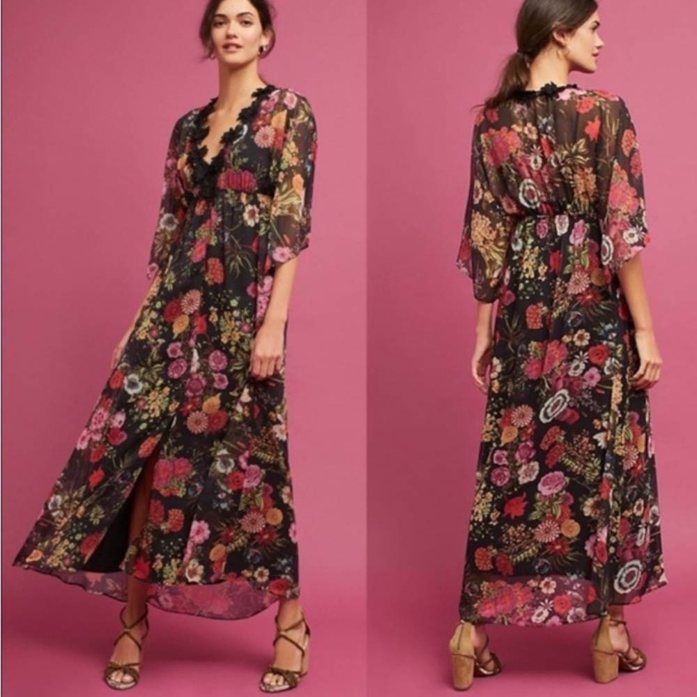 Farm Rio Laina Floral Boho Maxi Dress Size XS - Picture 1 of 8